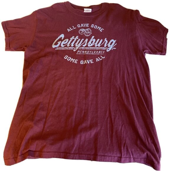 All Gave Some, Some Gave All Burgundy Gettysburg  PA Cannon T Shirt Medium - Picture 1 of 4